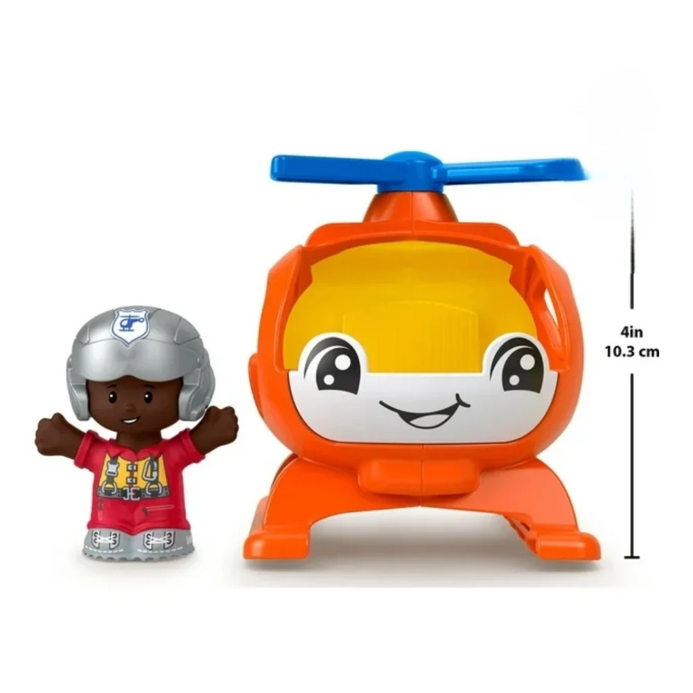 Fisher-Price Little People Helicopter Toy & Pilot Push Figure‎ Set Toddlers Kids